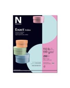 Neenah Exact Index Card Stock, 8 1/2in x 11in, 110 Lb., Blue, Pack Of 250 Sheets