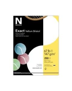 Exact Vellum Bristol Cover Stock, 8 1/2in x 11in, 67 Lb, White, Pack Of 250 Sheets