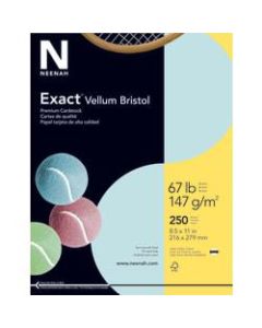 Exact Vellum Bristol Cover Stock, 8 1/2in x 11in, 67 Lb, Blue, Pack Of 250 Sheets