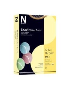 Exact Vellum Bristol Cover Stock, 8 1/2in x 11in, 67 Lb, Canary, Pack Of 250 Sheets
