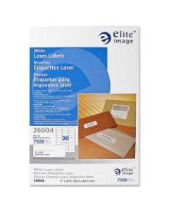 Elite Image White Mailing/Address Laser Labels - 1in x 2 5/8in Length - Permanent Adhesive - Laser - White - 7500 / Pack