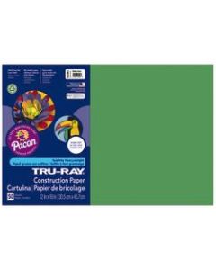 Tru-Ray Construction Paper, 50% Recycled, 12in x 18in, Holiday Green, Pack Of 50