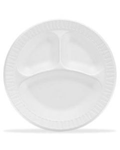 Dart Unlaminated Foam Compartment Plates, 10in, White, Pack Of 500