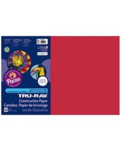 Tru-Ray Construction Paper, 50% Recycled, 12in x 18in, Holiday Red, Pack Of 50