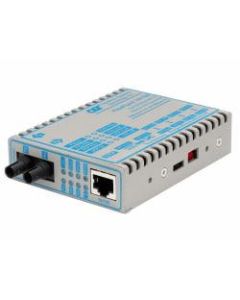 FlexPoint 10/100 Ethernet Fiber Media Converter RJ45 ST Multimode 5km Wide Temp - 1 x 10/100BASE-TX; 1 x 100BASE-FX; DC Powered; Lifetime Warranty