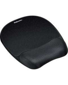 Fellowes Memory Foam Mouse Pad/Wrist Rest- Black - 1in x 7.94in x 9.25in Dimension - Black - Memory Foam - Wear Resistant, Tear Resistant, Skid Proof - 1 Pack