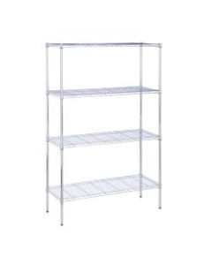 Honey-Can-Do Urban Steel Adjustable Storage Shelving Unit, 4-Tiers, 72inH x 18inW x 48inD, Chrome