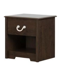 South Shore Aviron 1-Drawer Nightstand, 22-1/2inH x 21-3/4inW x 17-1/2inD, Brown Oak