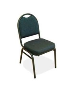 Lorell Banquet Padded Fabric Seat, Fabric Back Stacking Chair 16 15/16in Seat Width, Blueberry Seat/Charcoal Frame, Quantity: 4