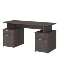 Bush Business Furniture Jamestown Desk With 4 Drawers, 60inW, Storm Gray, Standard Delivery