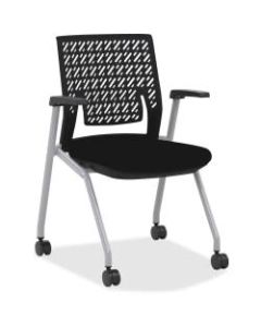 Mayline Thesis Flex-Back Stacking Chair, Black Seat/Gray Frame, Quantity: 2