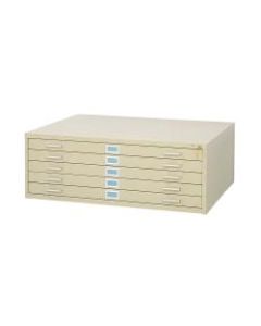 Safco 5-Drawer Steel Flat File, 46 3/8inW x 35 3/8inD, Tropic Sand