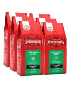 Community Coffee Arabica Ground Coffee, Cafe Special Decaf, 12 Oz Per Bag, Carton Of 6 Bags