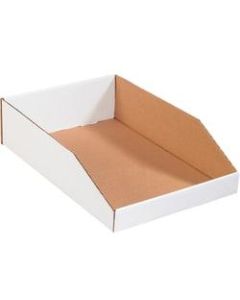 Office Depot Brand Standard-Duty Open-Top Bin Storage Boxes, Small Size, 4 1/2in x 12in x 24in, Oyster White, Case Of 50