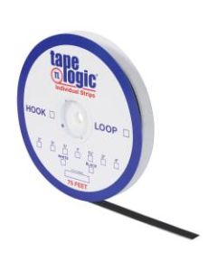 Tape Logic Sticky Back Loop Strips, 1 1/2in x 75ft, Black, Pack of 1