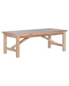 Linon Hanover Coffee Table, 18inH x 48inW x 24inD, Rustic Brown Acacia/Gray