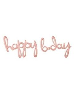 Amscan "Happy B-Day" Cursive Balloon Banner, 76in x 27in, Rose Gold