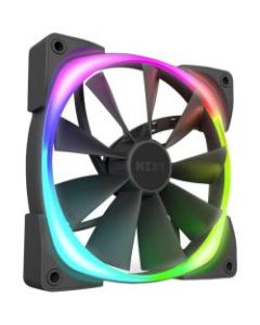 NZXT Aer RGB 2 HF-28140-B1 Cooling Fan - 5.51in Maximum Fan Diameter - 682.1 gal/min Maximum Airflow - 1500 rpm - 33 dB(A) Noise - Fluid Dynamic Bearing - 4-pin PWM - RGB LED - Plastic, Rubber - Case - 6 Year Life