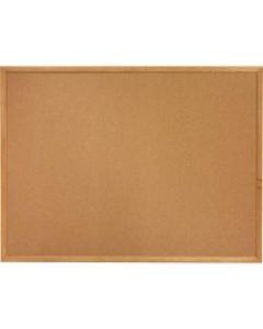 Lorell Wood Frame Cork Board, 72in x 48in, Wood Frame With Oak Finish