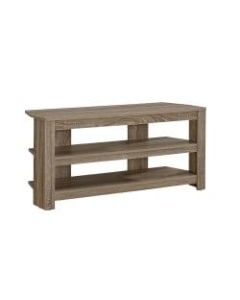 Monarch Specialties TV Stand, 3-Shelf, For Flat-Panel TVs Up To 40in, Dark Taupe