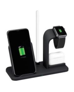 iLive 3-in-1 Wireless Charging Stand, Black