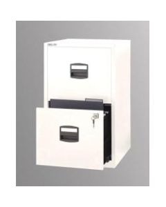 Bisley 14-13/16inD Vertical 2-Drawer Under-Desk Storage Cabinet, Metal, White