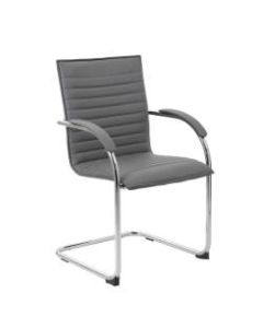 Boss Office Products Ribbed Side Chairs, Gray, Set Of 2