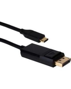 QVS 3ft USB-C / Thunderbolt 3 to DisplayPort UltraHD 4K/60Hz Video Converter Cable - 3 ft DisplayPort/Thunderbolt 3 Audio/Video/Data Transfer Cable for Smartphone, Projector, Chromebook, Monitor, MacBook, HDTV, Tablet, Audio/Video Device