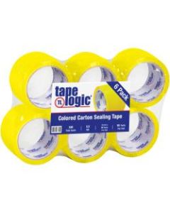 Tape Logic Carton-Sealing Tape, 3in Core, 3in x 55 Yd., Yellow, Pack Of 6