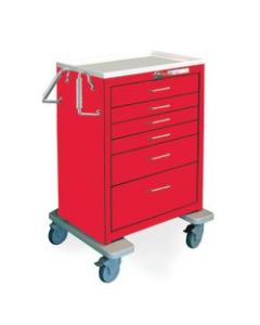 Medline 6-Drawer Emergency Crash Cart, 43 1/2in, Red