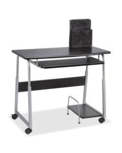 Lorell Mobile Computer Desk, Black/Silver
