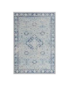 Linon Innova Area Rug, 42inH x 60inW, Hardin Blue/Ivory