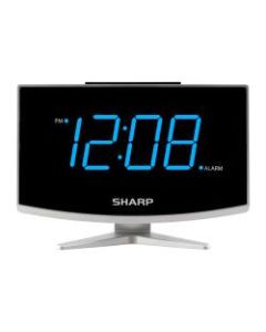 Sharp Digital Alarm Clock With Jumbo Display, 5-5/8inH x 3/8inW x 2-1/4inD, Black