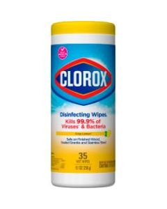 Clorox Disinfecting Wipes, 7in x 8in, Citrus Blend Scent, Canister Of 35