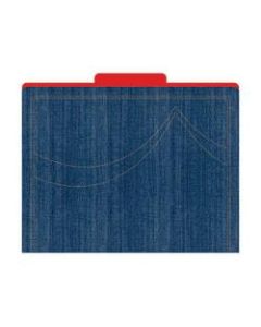 Barker Creek Tab File Folders, 8 1/2in x 11in, Letter Size, Denim, Pack Of 12