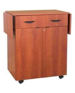 Safco Hospitality Service Cart - 260 lb Capacity - 2 Casters - 2in Caster Size - Laminate, Melamine - x 32.5in Width x 20.5in Depth x 38.8in Height - Cherry - 1 Each