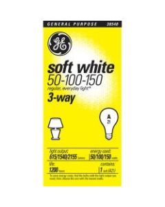 GE Soft White Light Bulb, 3-Way, 50/100/150 Watts