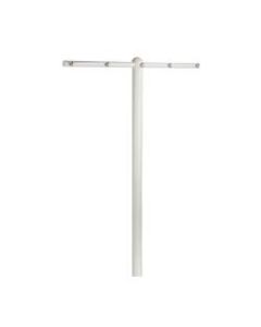 Honey-Can-Do 5-Line Outdoor Clothesline T-Post, 72inH x 3inW x 45 3/4inD, White