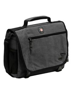 Wenger Zinc Cotton Computer Briefcase For 14.1in Laptops, Gray or Green (no color choice)