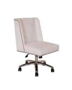 Boss Decorative Velvet Mid-Back Task Chair, White