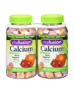 Vitafusion Calcium Gummy Vitamins With Bone Support For Adults, 500 mg, 100 Per Bottle, Pack Of 2 Bottles