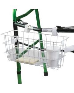 HealthSmart Walker Basket With Tray And Cup Holder, 7inH x 16inW x 5 1/2inD, White