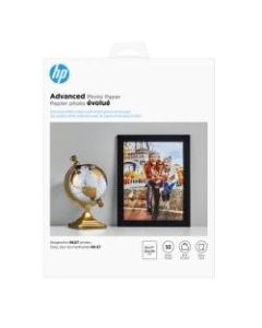 HP Advanced Photo Paper for Inkjet Printers, Glossy, Letter Size (8 1/2in x 11in), 66 Lb, Pack Of 50 Sheets (Q7853A)