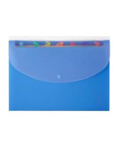 Office Depot Brand Poly Expanding 8-Pocket Numbered File, 7-1/2in Expansion, Letter Size, Light Blue