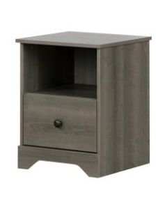South Shore Volken 1-Drawer Nightstand, 22-1/2inH x 17-3/4inW x 17inD, Gray Maple