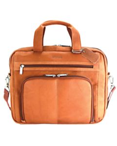 Kenneth Cole Reaction Colombian Leather Laptop Portfolio With 15.6in Laptop Pocket, Cognac