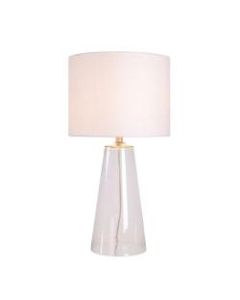 Kenroy Boda Table Lamp, 29-1/2inH, White Shade/Clear Base