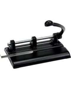 Master Products Power Handle 2/3-hole Paper Punch - 3 Punch Head(s) - 40 Sheet Capacity - 13/32in Punch Size - 10.9in x 7.5in x 11.1in - Black