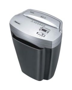 Fellowes Powershred W11C 11-Sheet Cross-Cut Shredder, 18inH x 13-3/4inW x 8-1/2inD, Black