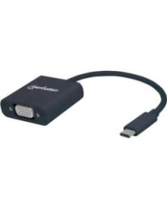 Manhattan Superspeed+ USB-C 3.1 to VGA Converter - C Male to VGA Female - Black